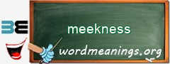 WordMeaning blackboard for meekness